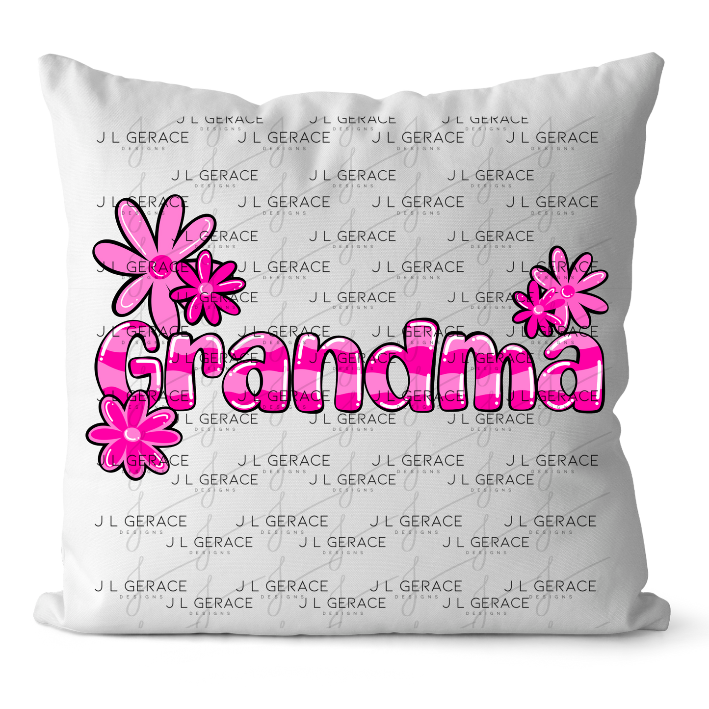 Grandma PNG – Pink Floral Name Sublimation Design