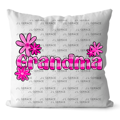 Grandma PNG – Pink Floral Name Sublimation Design