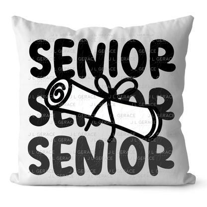 Senior PNG – Black Diploma Graduation Lettering Design