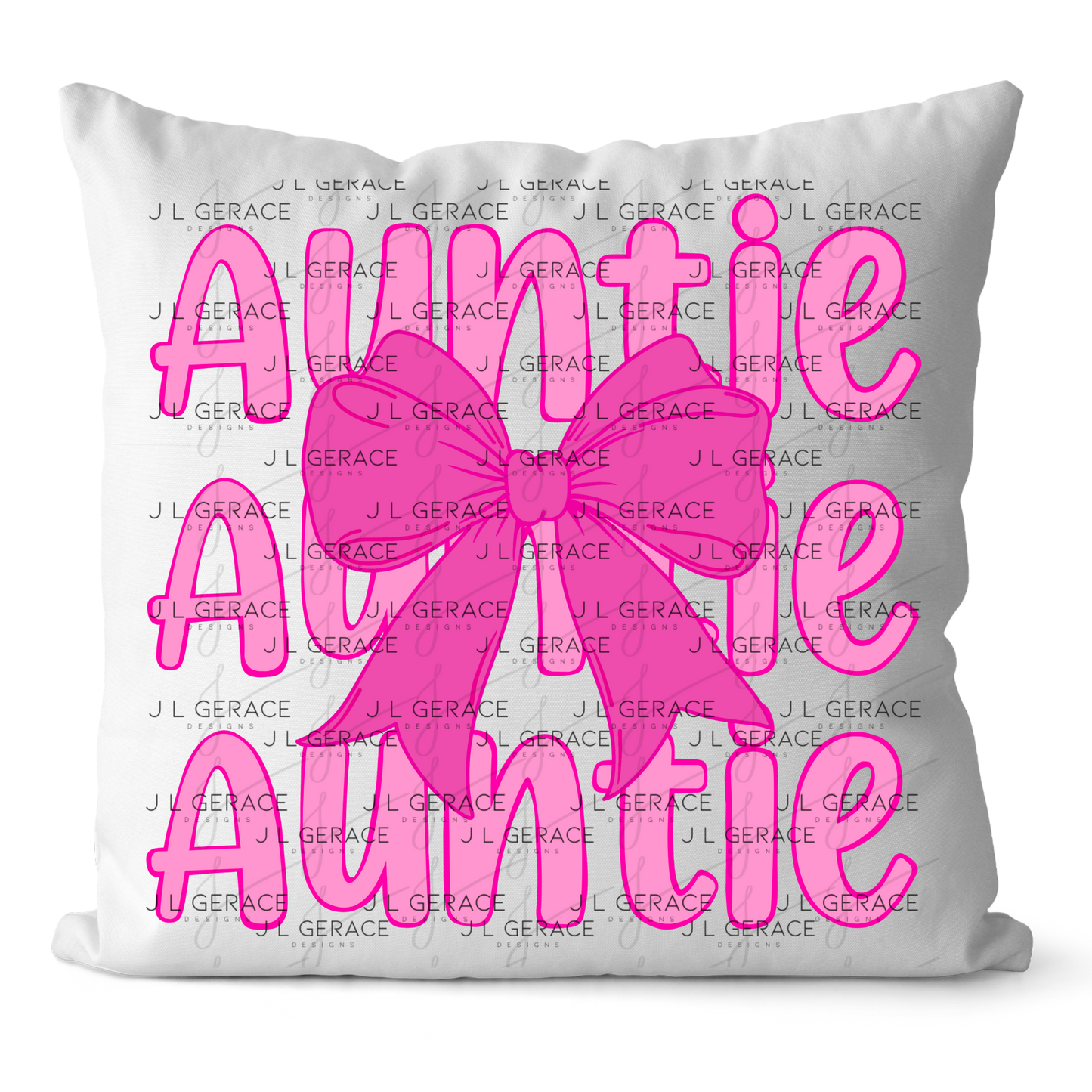 Auntie Bow PNG – Cute Pink Typography Sublimation Design