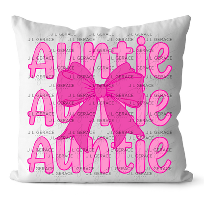 Auntie Bow PNG – Cute Pink Typography Sublimation Design
