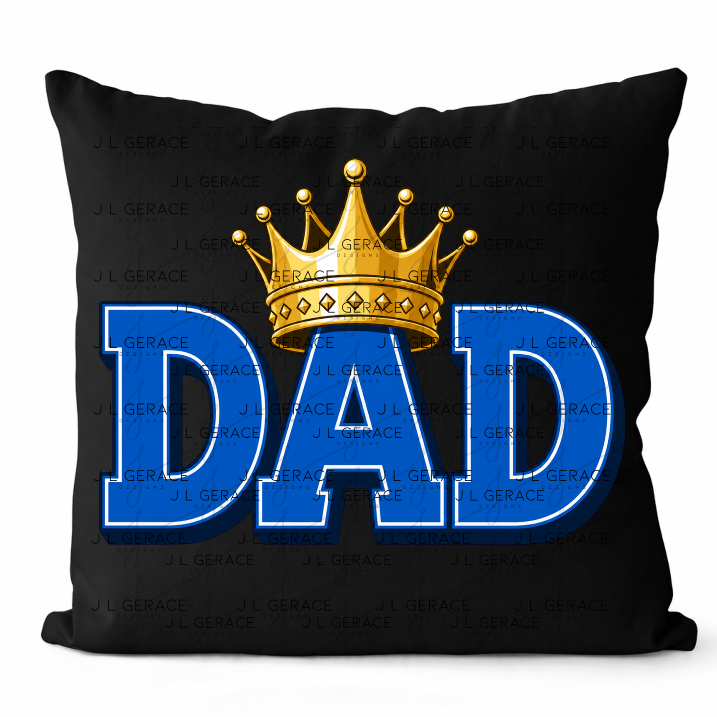 Dad PNG – Blue King Crown Typography Sublimation Design