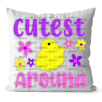 Cutest Chick Around Glitter Outline PNG