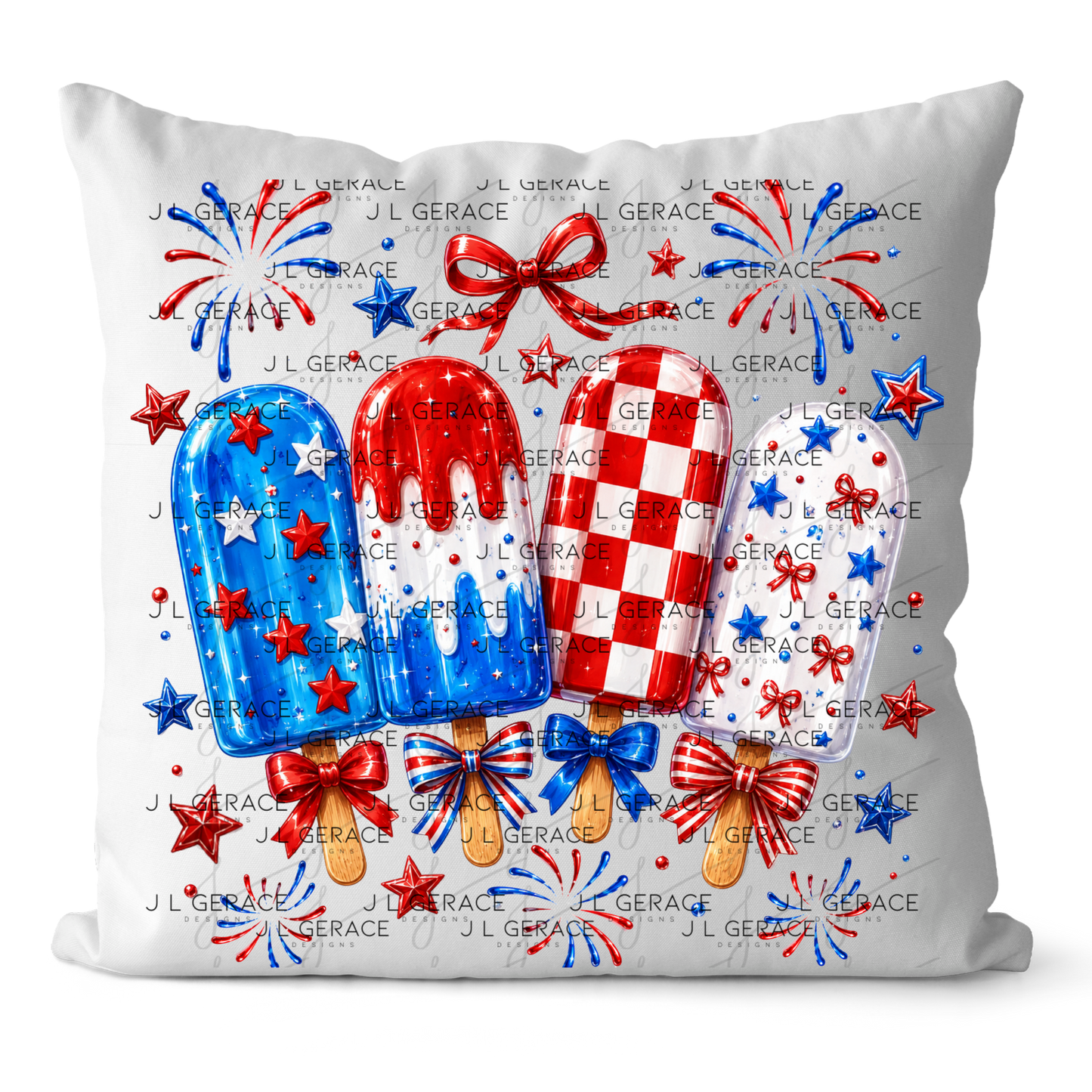 Patriotic Popsicles Bows PNG Design