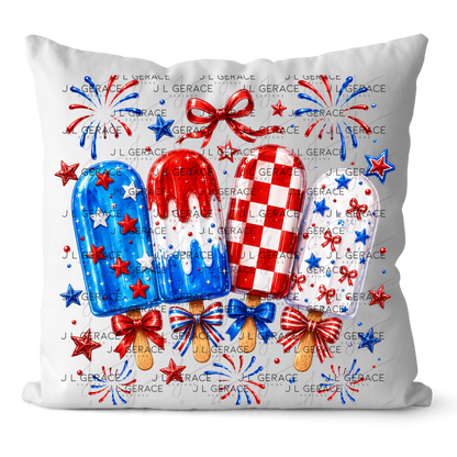 Patriotic Popsicles Bows PNG Design