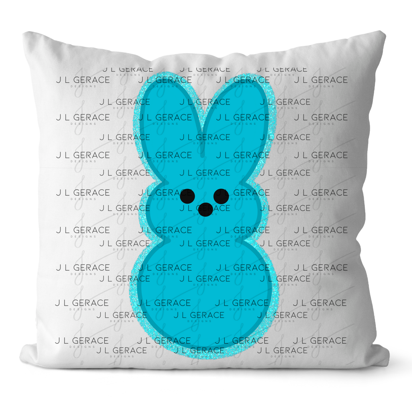Blue Glitter Bunny Peep Easter Clipart Sublimation PNG