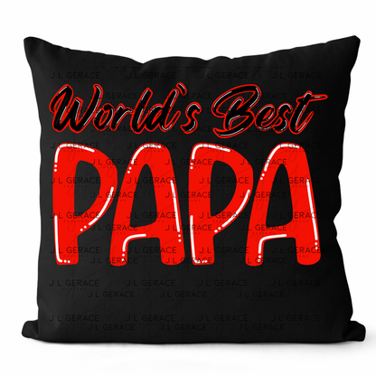 World’s Best Papa PNG – Red Glossy Typography Design