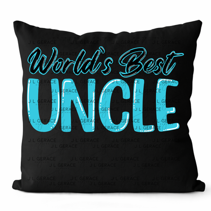 Worlds Best Uncle PNG – Teal Glossy Typography Sublimation Design