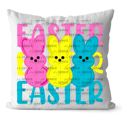 EASTER EASTER EASTER Bunnies Pink - Yellow - Blue PNG