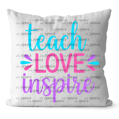 Teach Love Inspire Teacher Color PNG