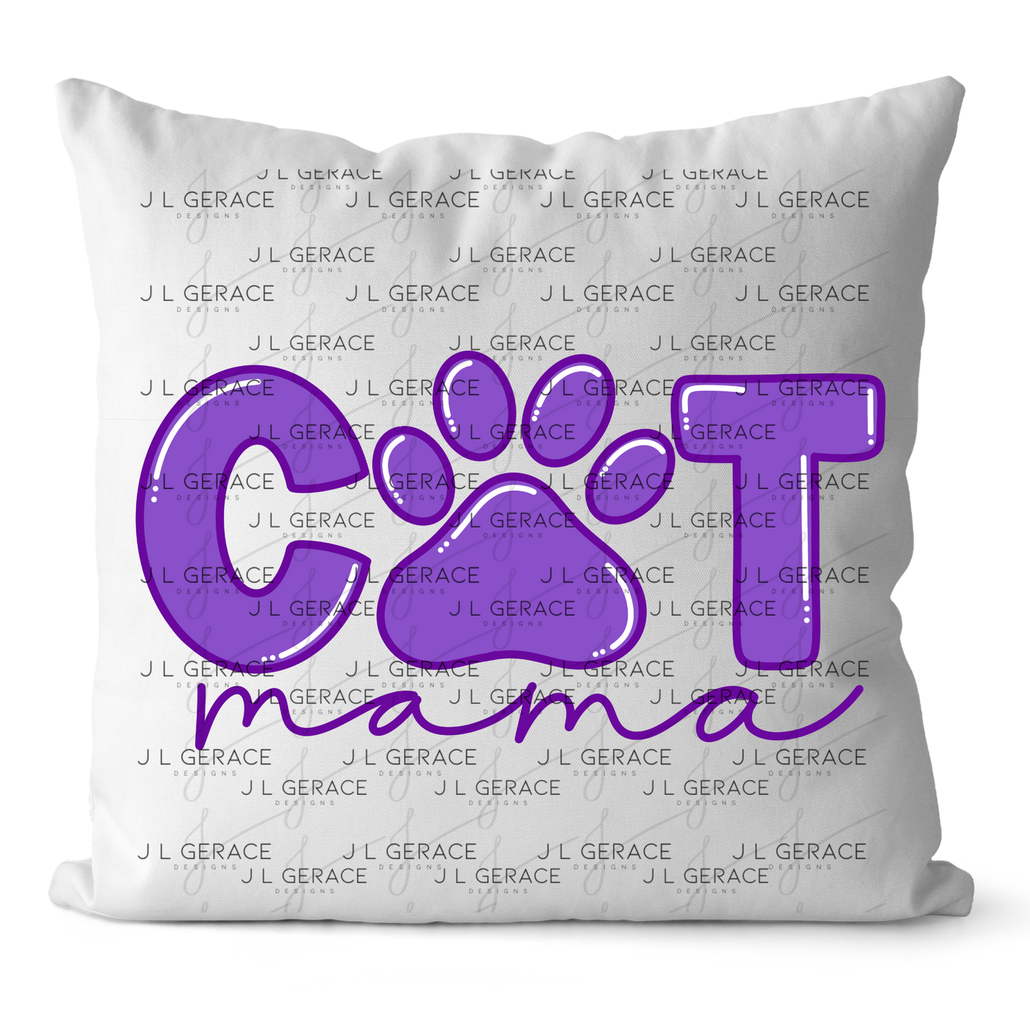 Cat Mama PNG – Purple Paw Print Pet Lover Sublimation Design