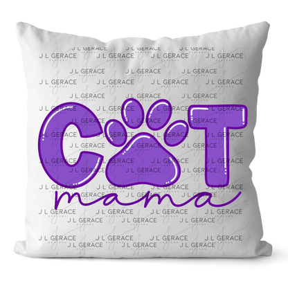 Cat Mama PNG – Purple Paw Print Pet Lover Sublimation Design