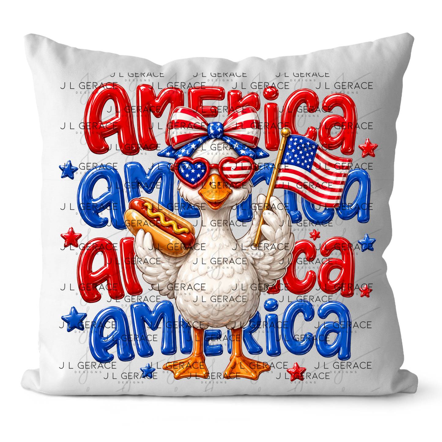 America Goose Hotdog Patriotic PNG Design