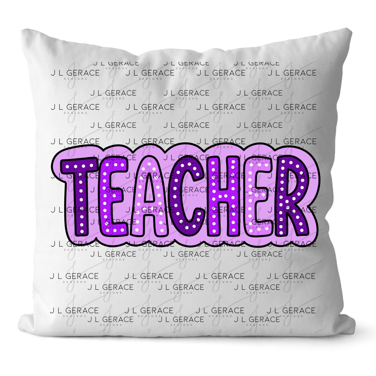 Teacher Dot Lettering Purple PNG Digital Download