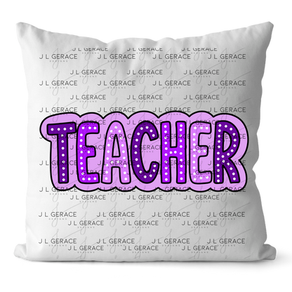 Teacher Dot Lettering Purple PNG Digital Download