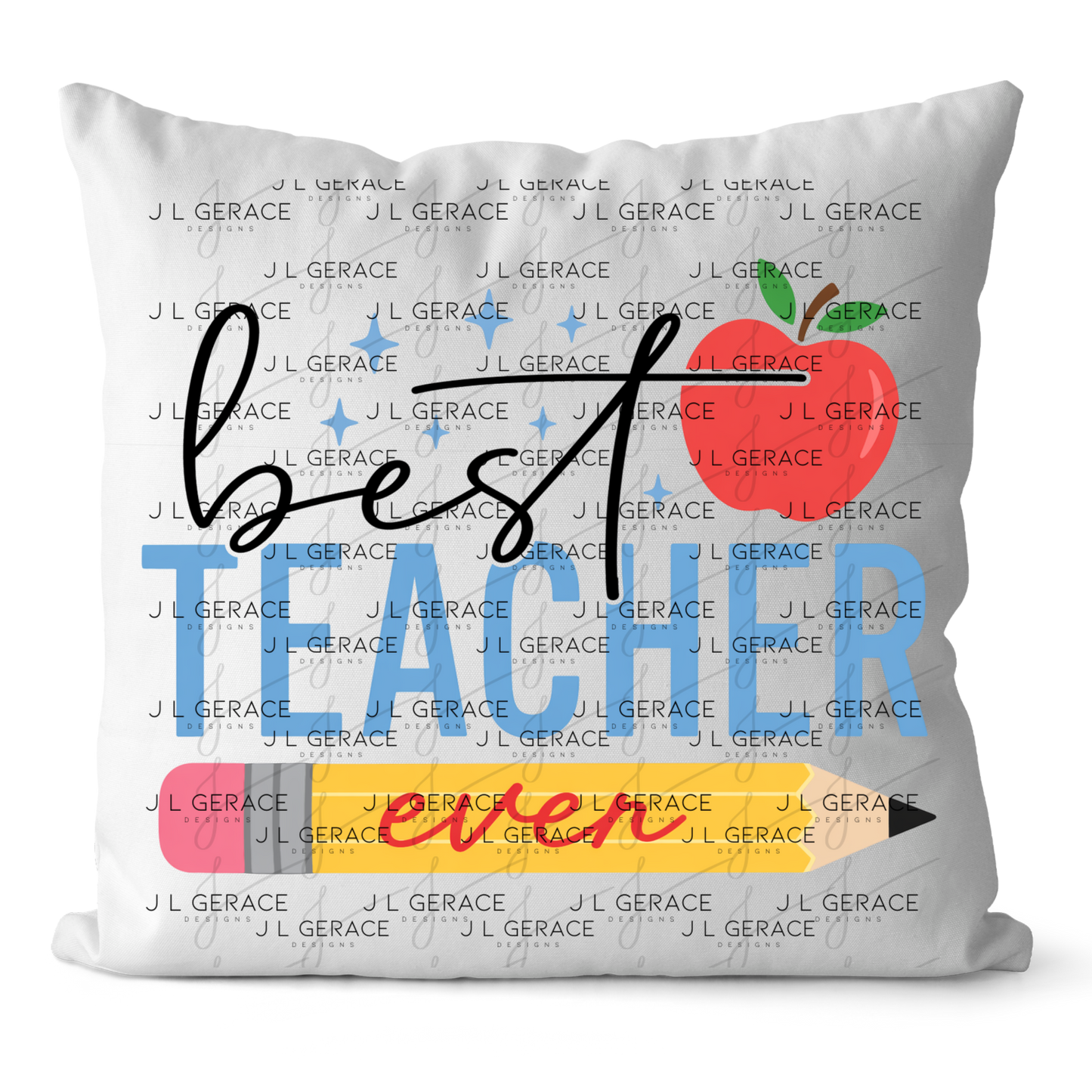 Best Teacher Ever PNG – Pencil and Apple Teacher Appreciation Design