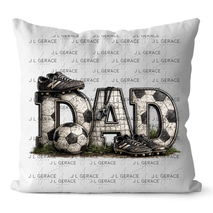 Dad PNG – Soccer Sports Design with Ball Cleats and Net Texture