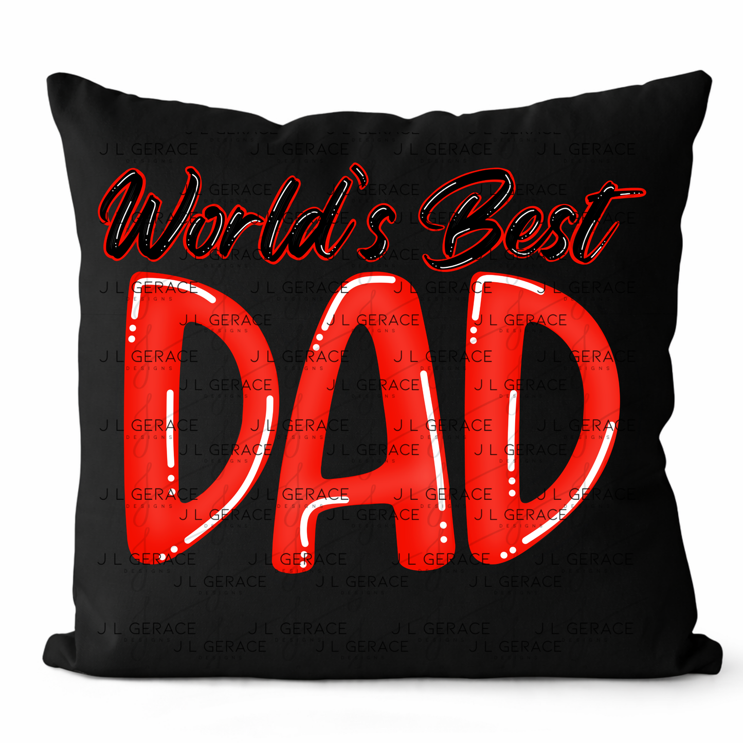 World’s Best Dad PNG – Red Glossy Typography Design for Father’s Day