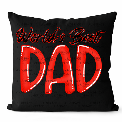 World’s Best Dad PNG – Red Glossy Typography Design for Father’s Day