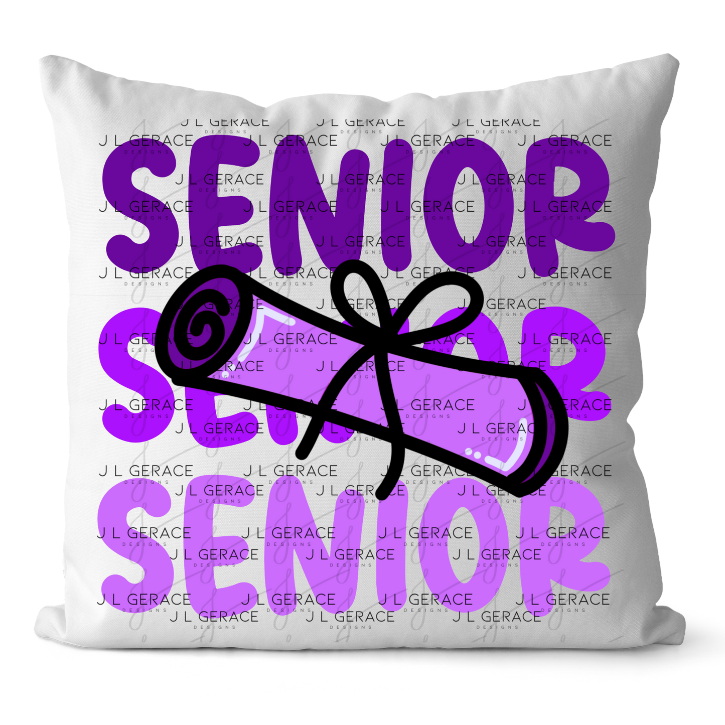 Senior PNG – Purple Diploma Graduation Lettering Design
