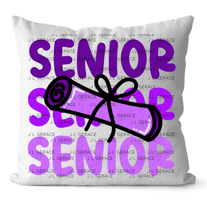 Senior PNG – Purple Diploma Graduation Lettering Design