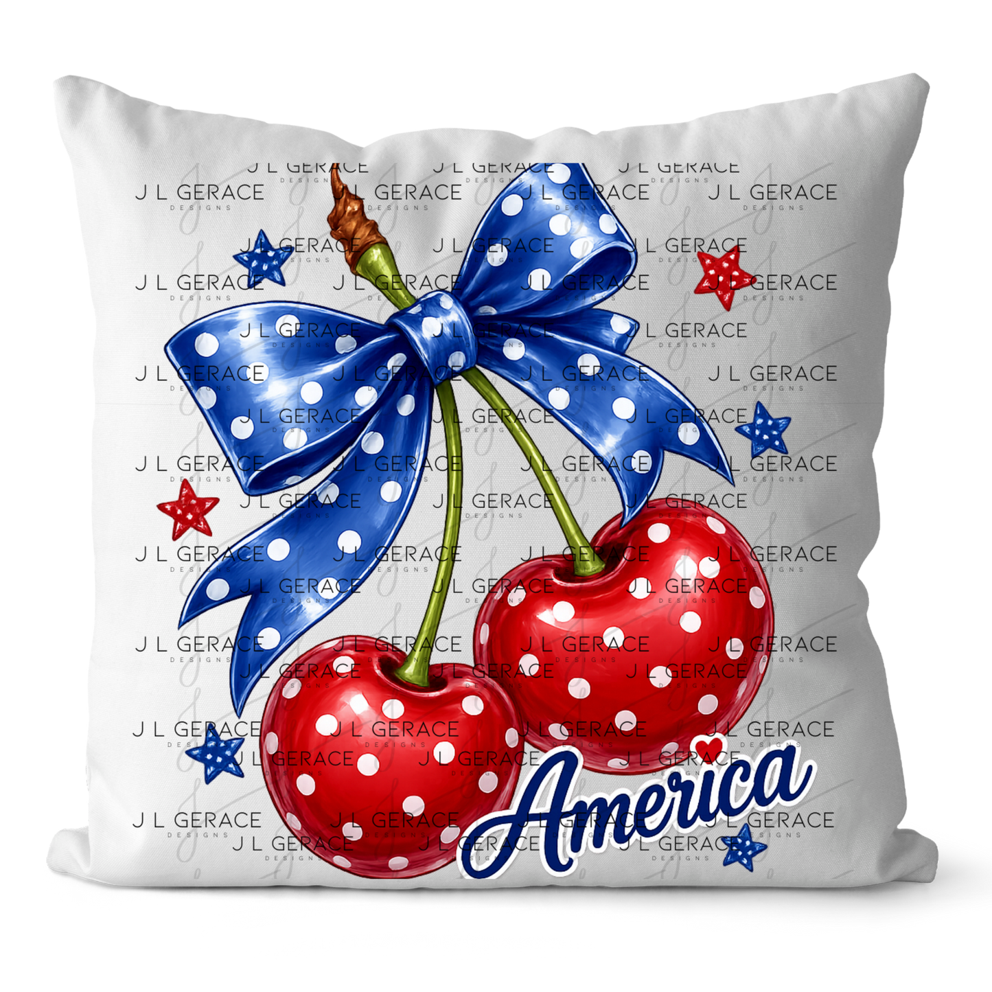 Polka Dot America Cherries PNG