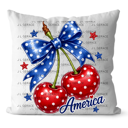 Polka Dot America Cherries PNG