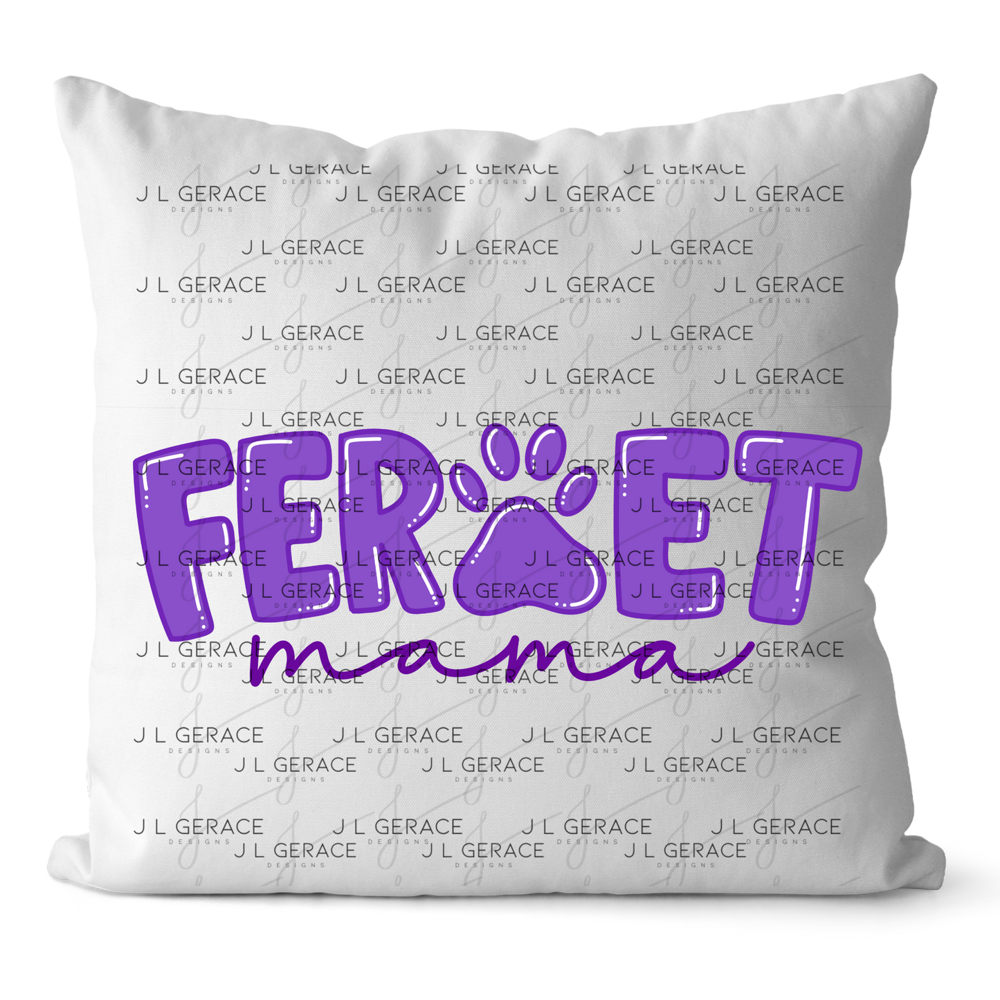 Ferret Mama PNG – Purple Paw Print Design for Pet Lovers