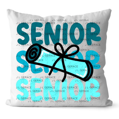 Senior PNG – Teal Diploma Graduation Lettering Design