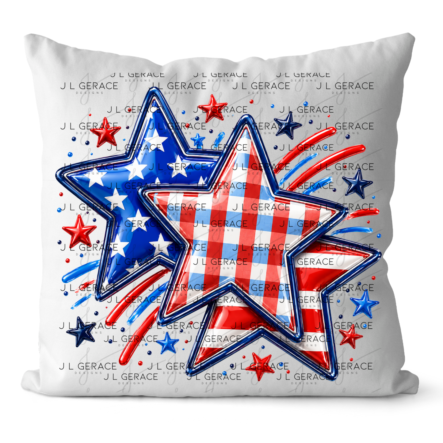 Patriotic Stars Fireworks PNG Design