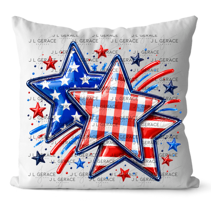Patriotic Stars Fireworks PNG Design