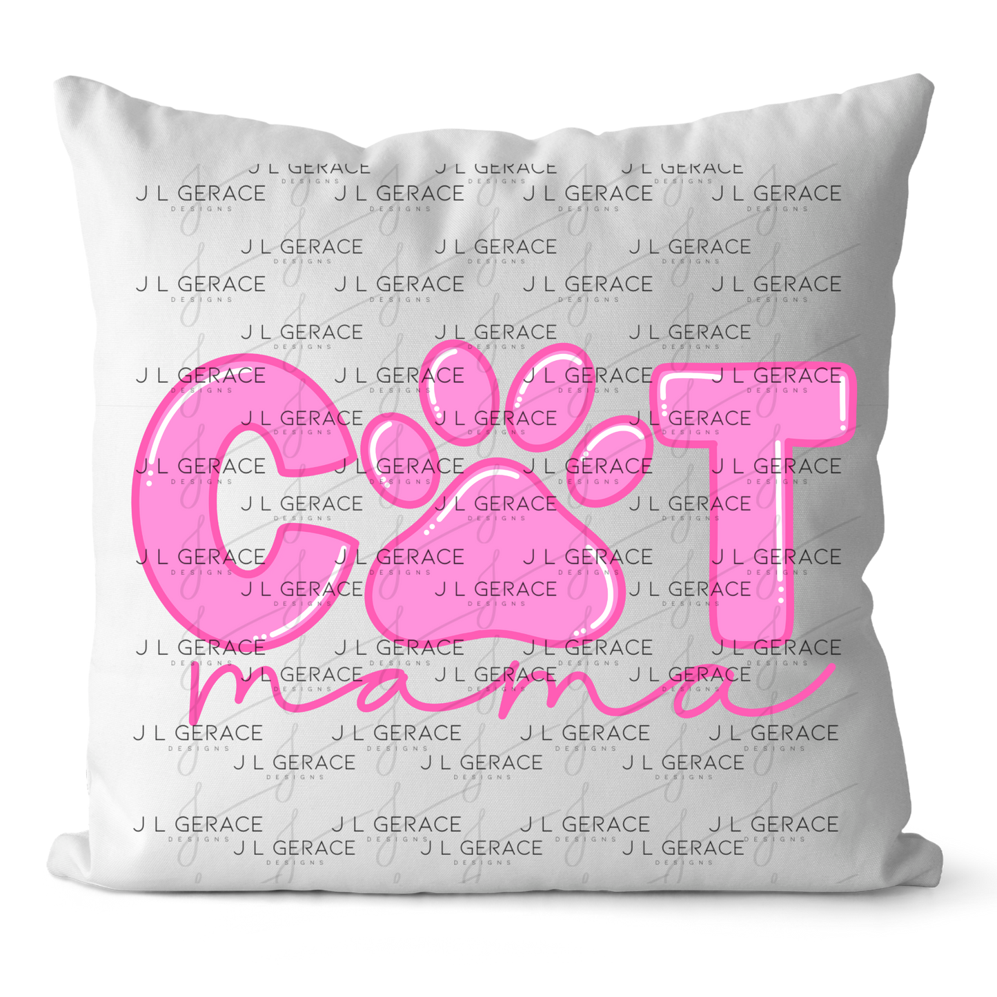 Cat Mama PNG – Pink Paw Print Pet Lover Sublimation Design