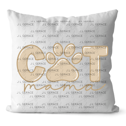 Cat Mama PNG – Neutral Tan Paw Print Pet Lover Sublimation Design