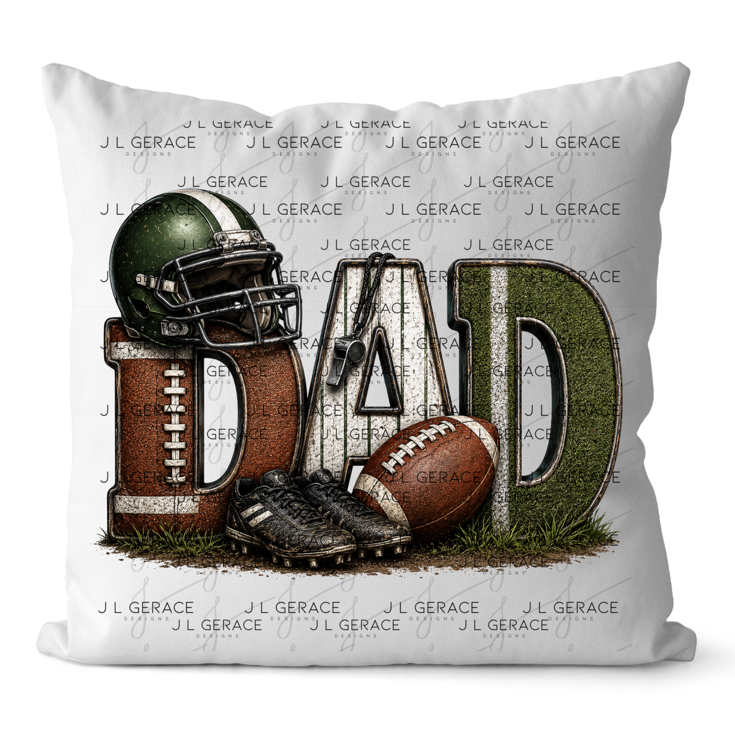 Dad PNG – Football Sports Design with Helmet Cleats and Ball