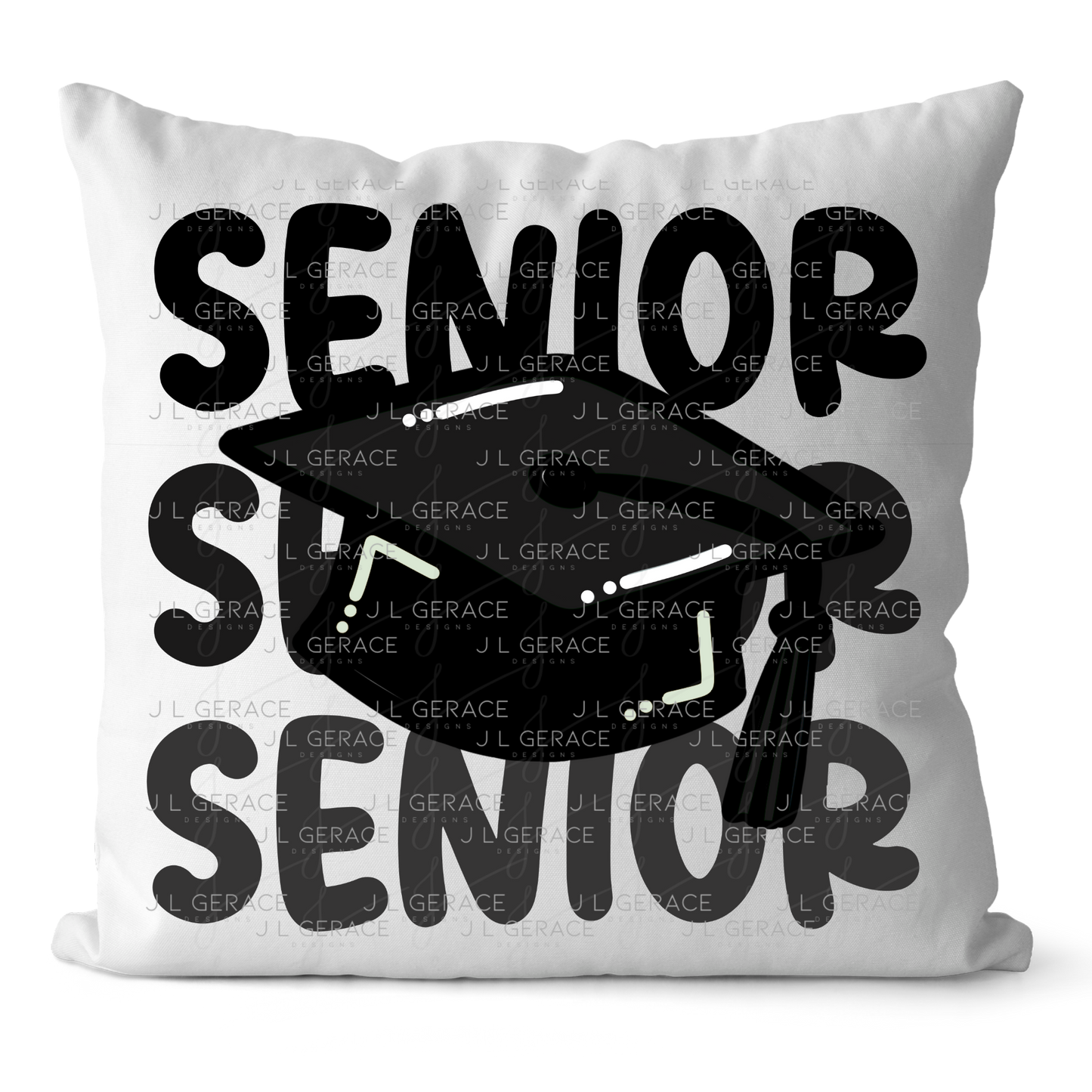 Senior PNG – Black Graduation Cap Lettering Design