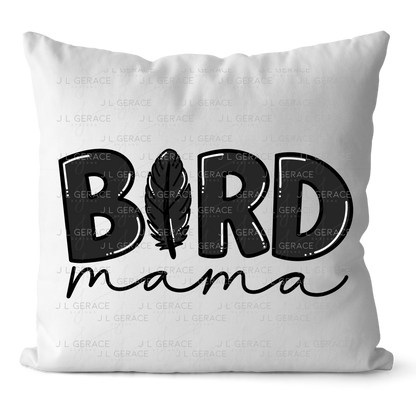 Bird PNG – Black Word Design with Feather Letter