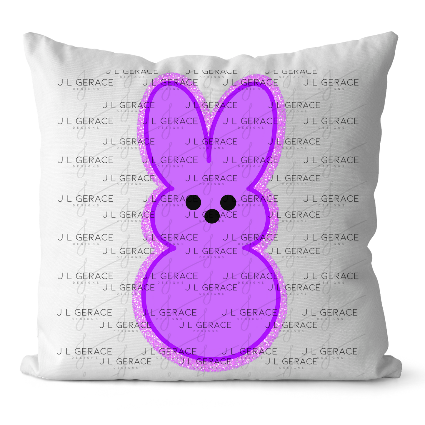 Purple Glitter Bunny Peep Easter Clipart Sublimation PNG