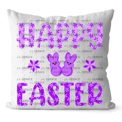 Happy Easter Purple Bunny Peep Flowers Clipart Sublimation PNG