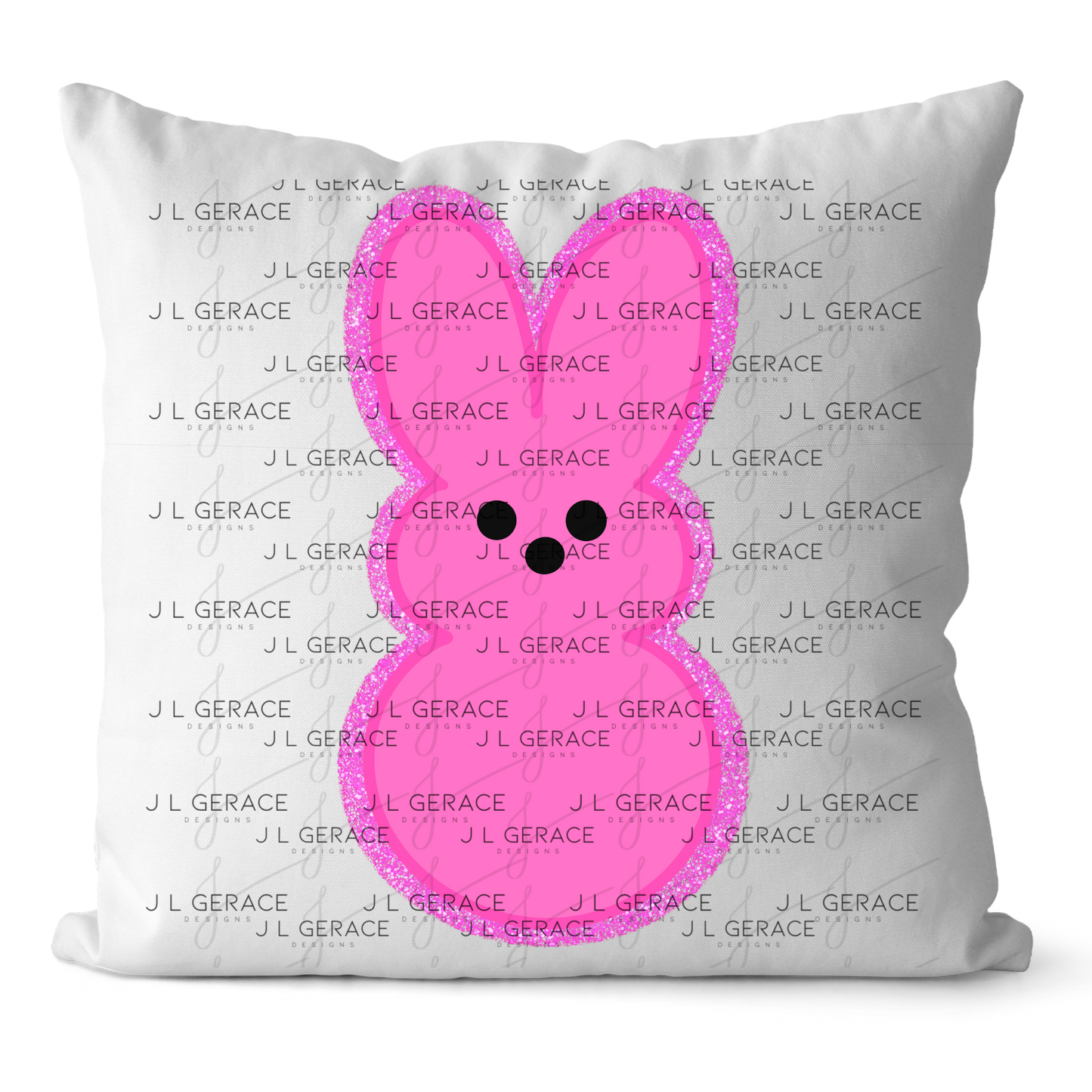 Pink Glitter Bunny Peep Easter Clipart Sublimation PNG