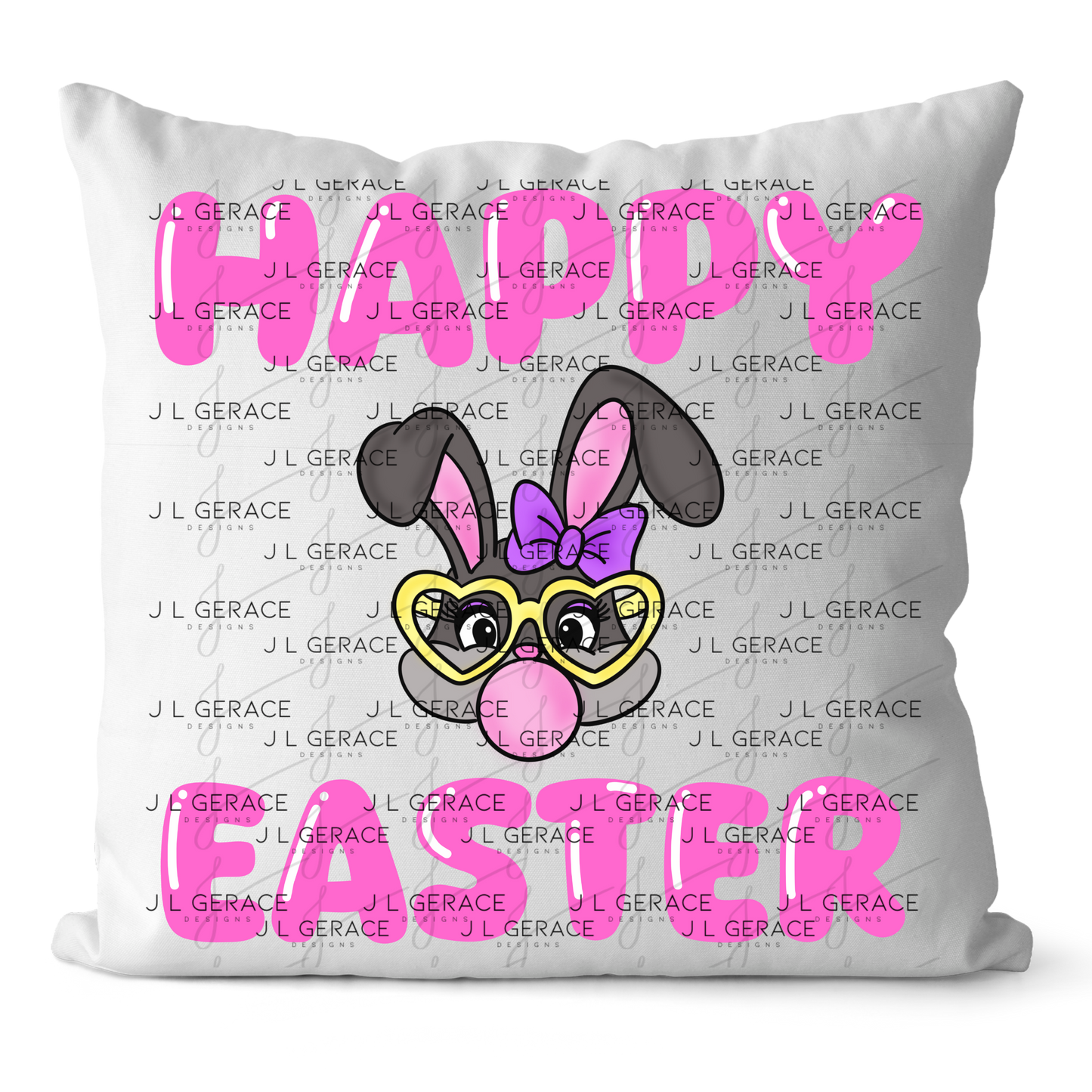 Happy Easter Bunny Glasses Bubblegum Clipart Sublimation PNG