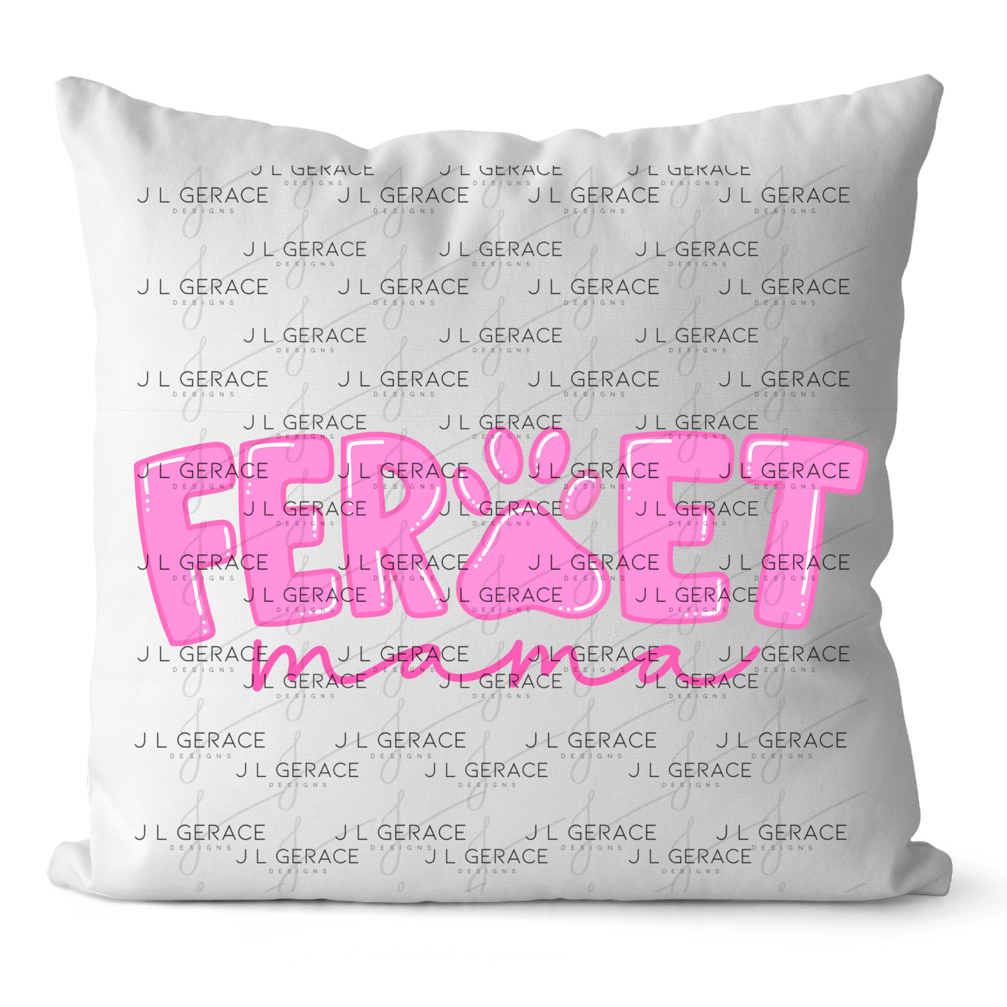 Ferret Mama PNG – Pink Paw Print Design for Pet Lovers