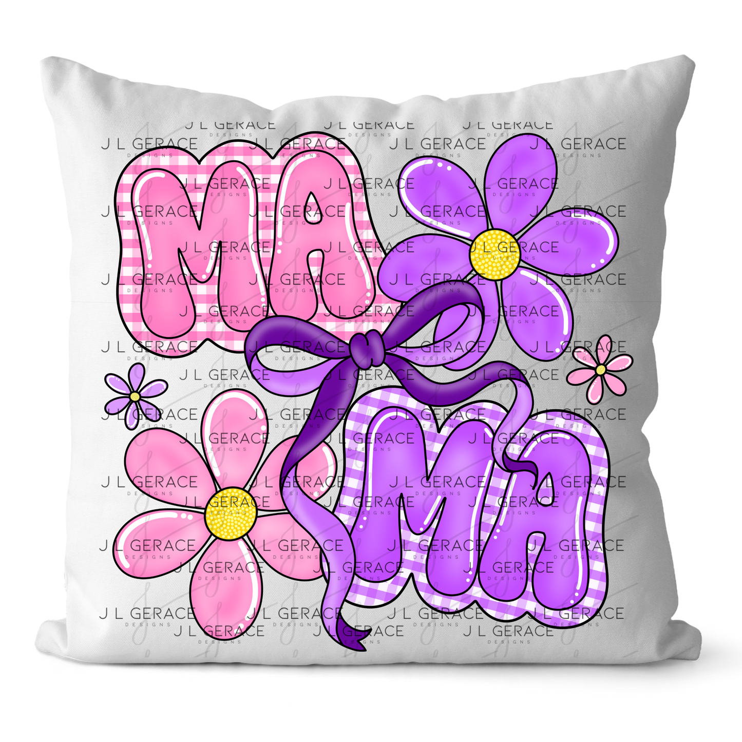 Mama Floral Bow PNG Design