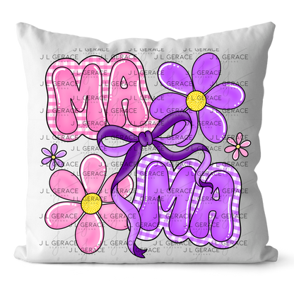Mama Floral Bow PNG Design