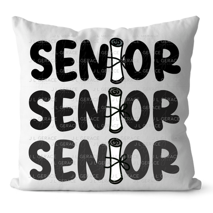 Senior PNG – Black Diploma Letter Graduation Design