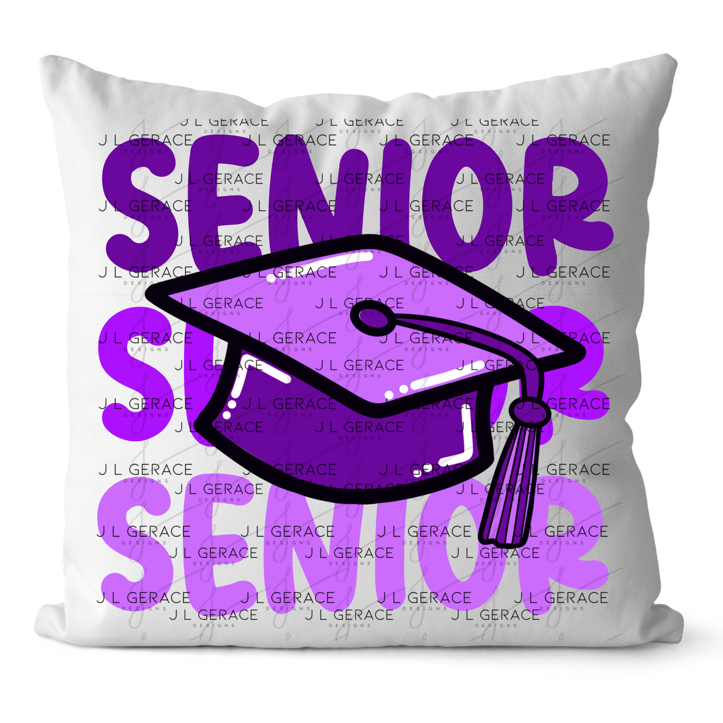 Senior PNG – Purple Graduation Cap Lettering Design