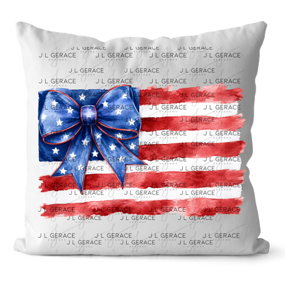 America Watercolor Flag Bow PNG Design