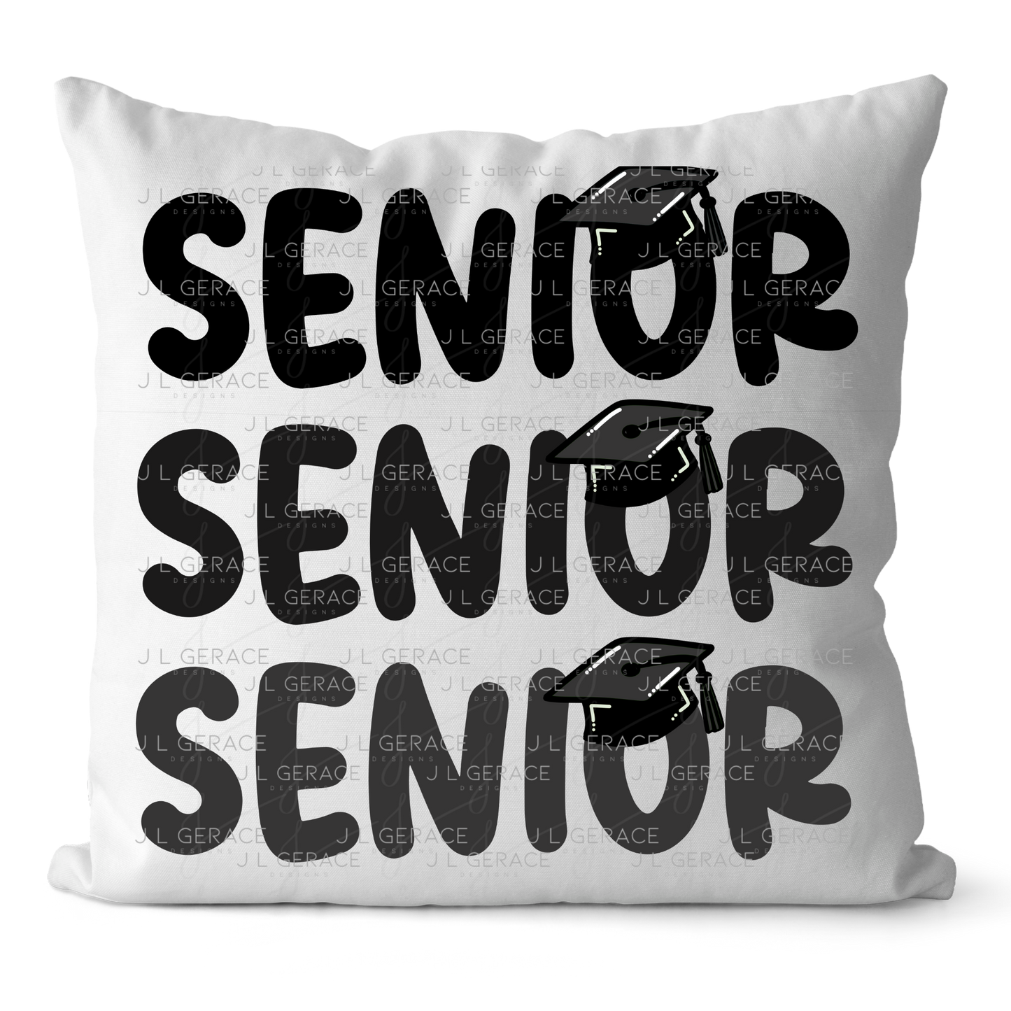 Senior PNG – Black Graduation Cap Lettering Design