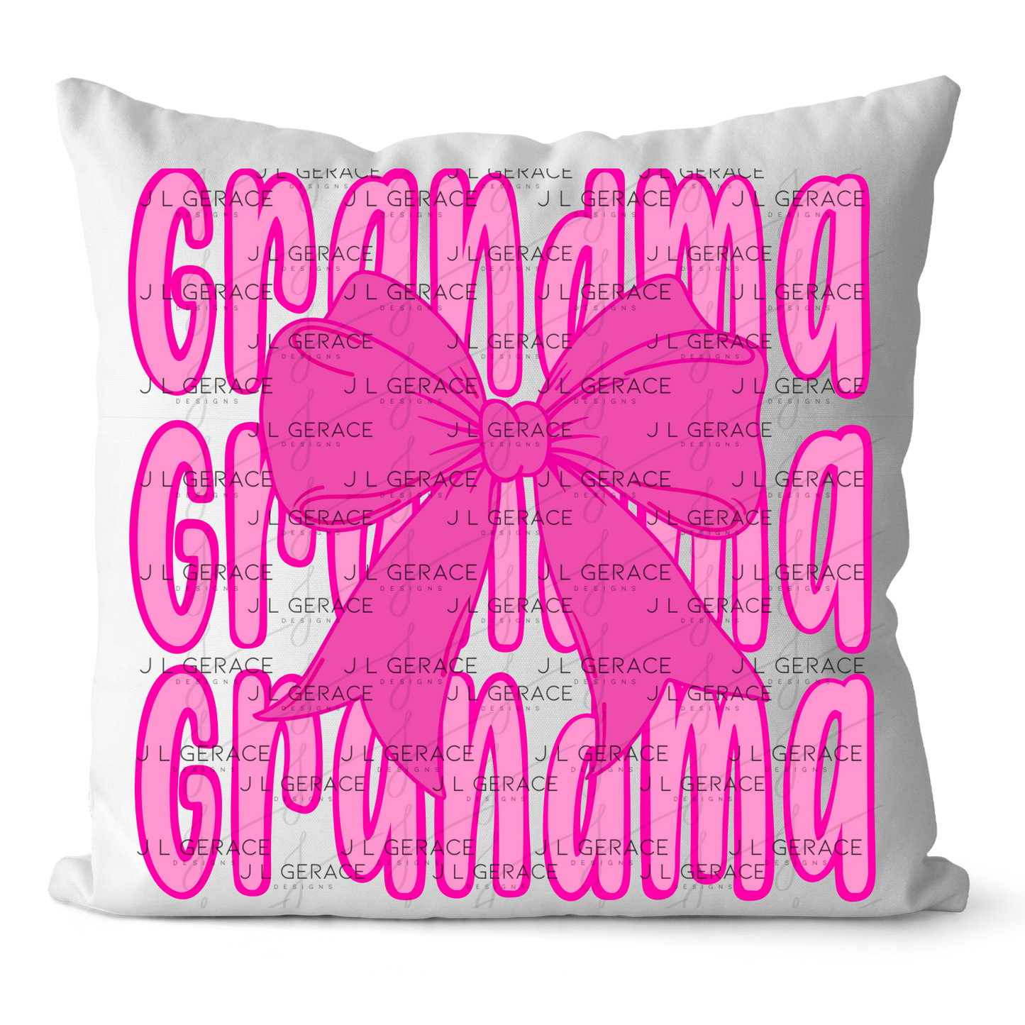 Grandma PNG – Pink Bow Layered Name Sublimation Design