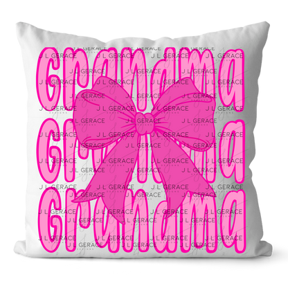 Grandma PNG – Pink Bow Layered Name Sublimation Design