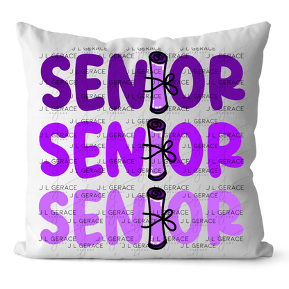 Senior PNG – Purple Diploma Graduation Lettering Design